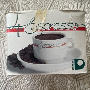 Danesco Espresso set of porcelain espresso cup and saucer